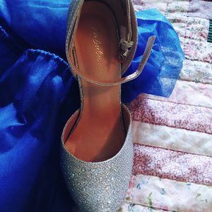 Sparkling silver heels